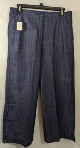 NWT Excel Kind Women's Sz 10 Blue Jean Capris Elastic Sides & Belt Loops Zipper - Picture 1 of 4