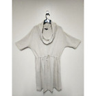 Lands' End Dress Womens 10-12 Midi Gray Cowl Neck Short Sleeve Wool Blend