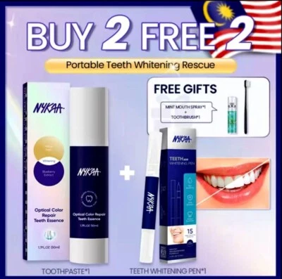 WHITENING TOOTHPASTE BY NYKAA - NYKAA Color Corrector + Teeth Whitening Pen - Image 1 of 4