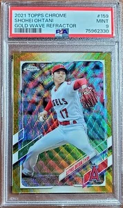 2021 Topps Chrome SHOHEI OHTANI #11/50 Gold Wave Refractor PSA 9 MINT - Picture 1 of 3