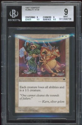 MTG Magic The gathering Humility Tempest Reserved List BGS 9 TOP - Imagen 1 de 2