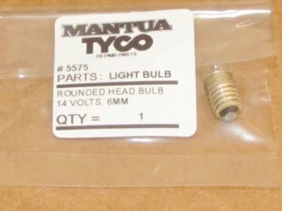 1 #5575 ROUND TOP BULB BY MANTUA & TYCO, 1 ROUNDED SCREW BASE BULBS IN PACK, NEW - Image 1 of 3