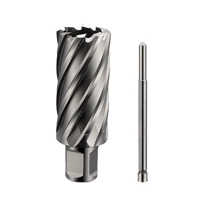 HSS Annular Cutter Drill Bit 3/4" Weldon Shank 50mm Depth with Pilot Pin - Image 1 of 4