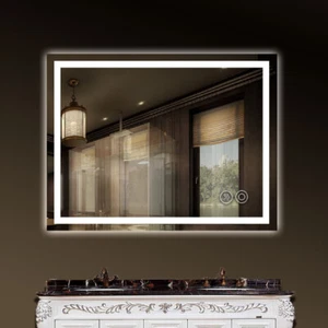 Illuminated Bathroom Mirror with LED Lights Wall Mounted Demister Touch Sensor - Picture 1 of 83