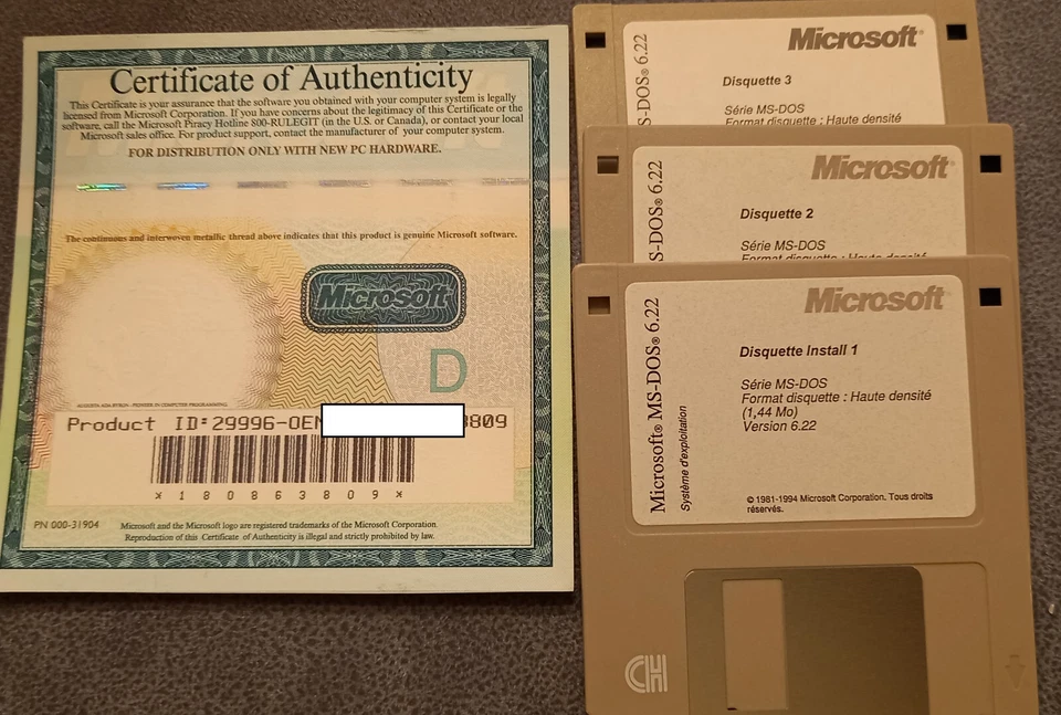 Microsoft DOS 6.22,  Französisch - Bild 1 von 1