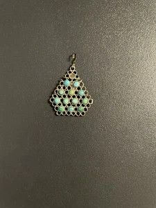 Vintage Sterling Silber Türkis Zuni Indianer Anhänger nur - Bild 1 von 13