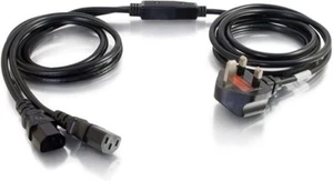 C2G 3M UK Power Cable Splitter (2 x IEC320C13 to BS 1363) Kettle Lead/Dual Power - Picture 1 of 5