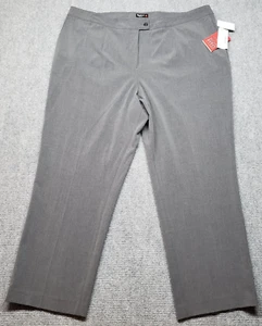 Maggie Barnes Dress Pants Womens 7 Gray Solid Stretch Button Zip High Rise New - Picture 1 of 10