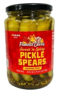 Famous Dave's Mild Sweet & Spicy Pickle Spears 24 oz Daves - Picture 1 of 1