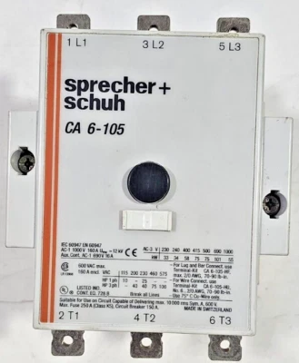 ALTAVOZ+ZAPATO CA6-105 3P 160A 75HP BOBINA CONTACTOR 415-480VAC 50/60Hz USADO Foto 1 de 4