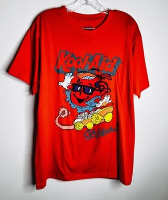 Kool-Aid "Oh Yeah" Skateboarding Orange Cotton Tshirt Size L New Without tag Foto 1 de 4