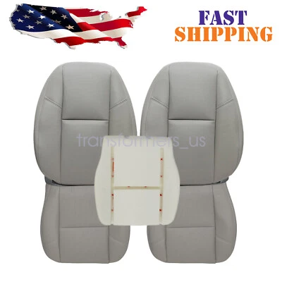 For 09-14 Cadillac Escalade Front Leather Seat Cover & Driver Foam Cushion Gray Foto 1 de 4