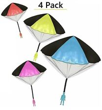 4Pack Tangle Free Throwing Toy Parachute Man with Large Parachutes! 4 Colors