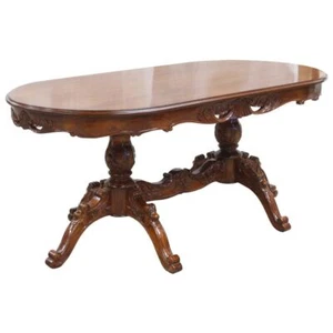 Solid Mahogany Wood Reproduction Pedestal Oval Dining Table - Picture 1 of 7