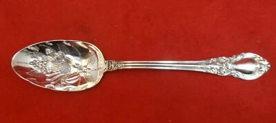 Rare Lunt American Victorian Sterling Silver Berry Spoon w/ Embossed Bowl #8430 - Image 1 of 2