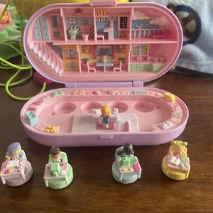 Vintage Polly Pocket Stampin School Stamper Bluebird Complete  1992 Purple - Picture 1 of 24