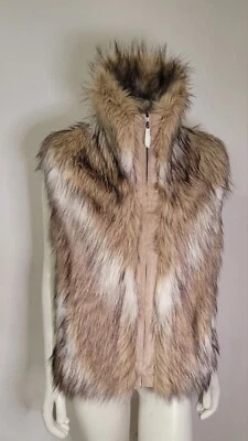 BNWT Pamela McCoy Vest Womens Large Faux Fur Replica Zip-Up Pockets Comfy Warm - Image 1 of 4