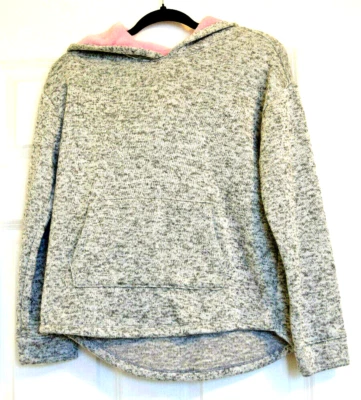 Moletom com capuz Mudd Junior cinza manga longa cinza/rosa GG (14-16) - Imagem 1 de 3