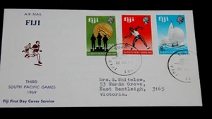 FIJI 1969 SOUTH PACIFIC GAMES ISSUES ON AIRMAIL FIRST DAY COVER - Picture 1 of 1