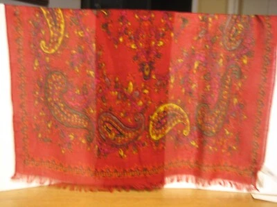 Bufanda de cachemira con flecos multicolor roja Talbots para mujer nueva con etiquetas Foto 1 de 4