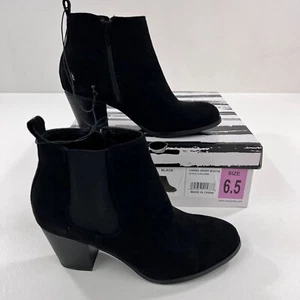 Dolce Vita Women's Shoes 6.5 Collyns Block Heel Short Bootie Black Faux Suede - Picture 1 of 6