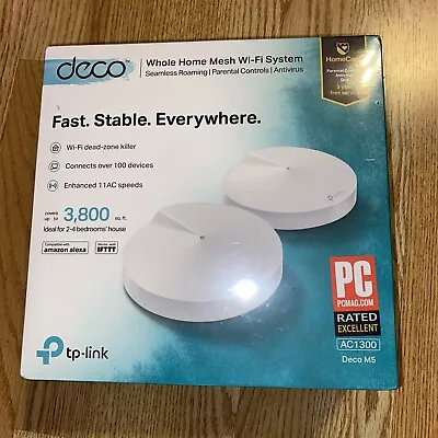 TP-Link Deco M5 2-Pack Mesh WiFi AC1300 Wireless Router Whole Home System Alexa - Image 1 of 4