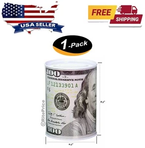 Ben Franklin Billete de $100 Banco de hojalata Moneda de 8,5" Ahorro de dinero Gran Piggy - Nuevo - Imagen 1 de 8