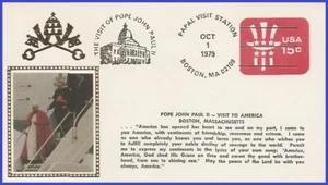 USA5 #EV1600 U/A COLORANO SEDA FDC visita papal - 10/1 - Boston - Imagen 1 de 1