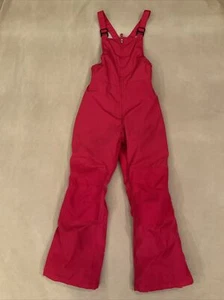 Lands End pink snowpants 12 girls winter Bibs snow pant fun - Picture 1 of 4