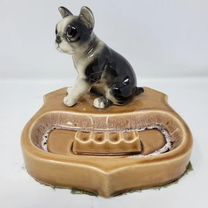 Estatuilla de cenicero Bulldog de cerámica - Imagen 1 de 8
