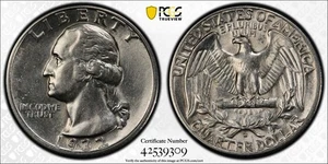 1932 D Washington Quarter 25C, AU 55 PCGS Gold Shield - Picture 1 of 9