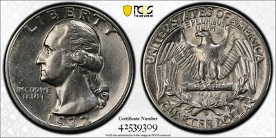 1932 D Washington Quarter 25C, AU 55 PCGS Gold Shield - Image 1 of 4