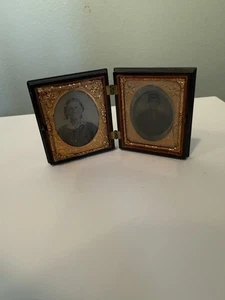 Civil War Ambrotype Union Soldier & Women Plate Photograph Thermoplastic Case - Picture 1 of 11