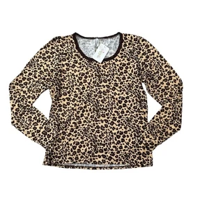 T-shirt manica lunga Esme Studios Inc Boutique stampa leopardata media scintillante - Foto 1 di 5