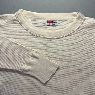 True Vintage Hanes Shirt Mens Large Thermal Knit Long Sleeve Under Rare 50s 60s - Image 1 of 4