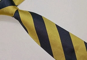 Ascot Herren Krawatte Streifenmuster dunkelblau & goldgelb Krawatte - Bild 1 von 12