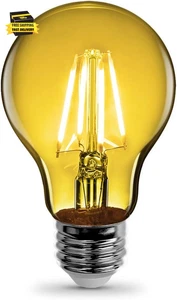 A19 Yellow LED Filament Light Bulb, 4.5W (40W Equivalent), Dimmable, Clear Glass - Picture 1 of 5
