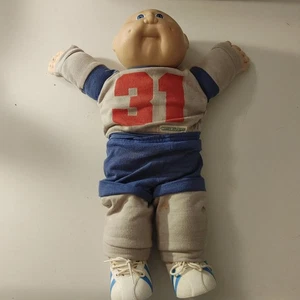 Vintage 1978 1982 Cabbage Patch Kids Boy Doll Glatze blaue Augen komplett - Bild 1 von 6
