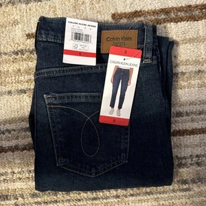 Calvin Klein Jeans Women's High Rise Straight Leg, Dark Blue, Size 8 - Picture 1 of 5