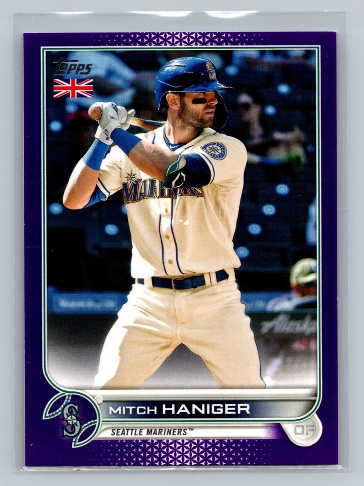 2022 Topps UK Edition Mitch Haniger 104 Purple Parallel /50 Mariners - Image 1 of 2