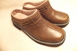 Roper Womens Laces Light Brown Leather Slip On Mules. Sz.6.5M EU37 Excellent - Picture 1 of 8