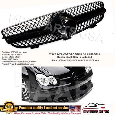 03-09 CLK Rejilla Todo Negro Emblema Estrella CLK320 CLK55 CLK500 CLK430 CLK Foto 1 de 4
