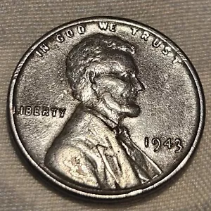 1943 No Mint Mark Steel Wheat Penny - Picture 1 of 2