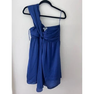 Moschino Cheap and Chic Seide Cocktailkleid One Shoulder Blau Größe 8 - Bild 1 von 8