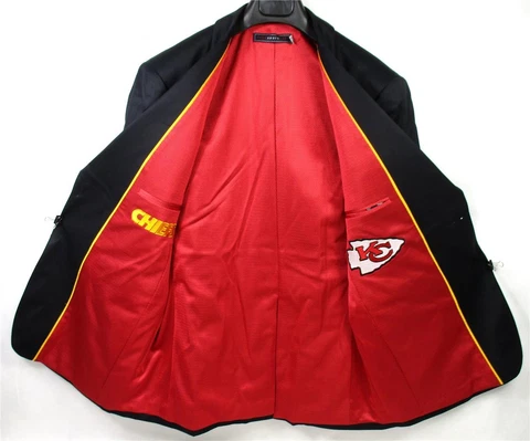 Kansas City Chiefs Team Blazer Licensed Logo Sport Coat Short Regular Tall NFL Cover