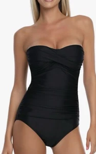 RELLECIGA Women’s Black One Piece Swimsuit Tummy Control NWT $119 Size M - Picture 1 of 9