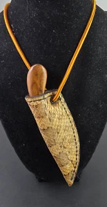 Eastern Pine skin Neck Knife sheath & Patch Knife Pow Wow skinner BUSH CRAFT - Picture 1 of 18