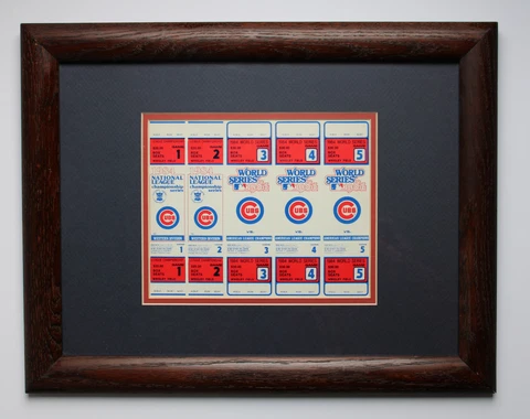 CHICAGO CUBS 1984 WORLD SERIES CHAMPIONSHIP SERIES 5 FRAMED & MATTED TICKETS Cover