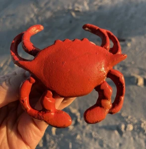 Iron Art Red Crab Bottle Opener Aquatic Cast Iron Decor USA Made Functional Gem - Picture 1 of 13