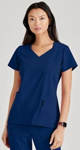 Barco Scrubs #156 V-Neck detailed Scrub Top in "Indigo Navy" Size 2XL - Picture 1 of 2